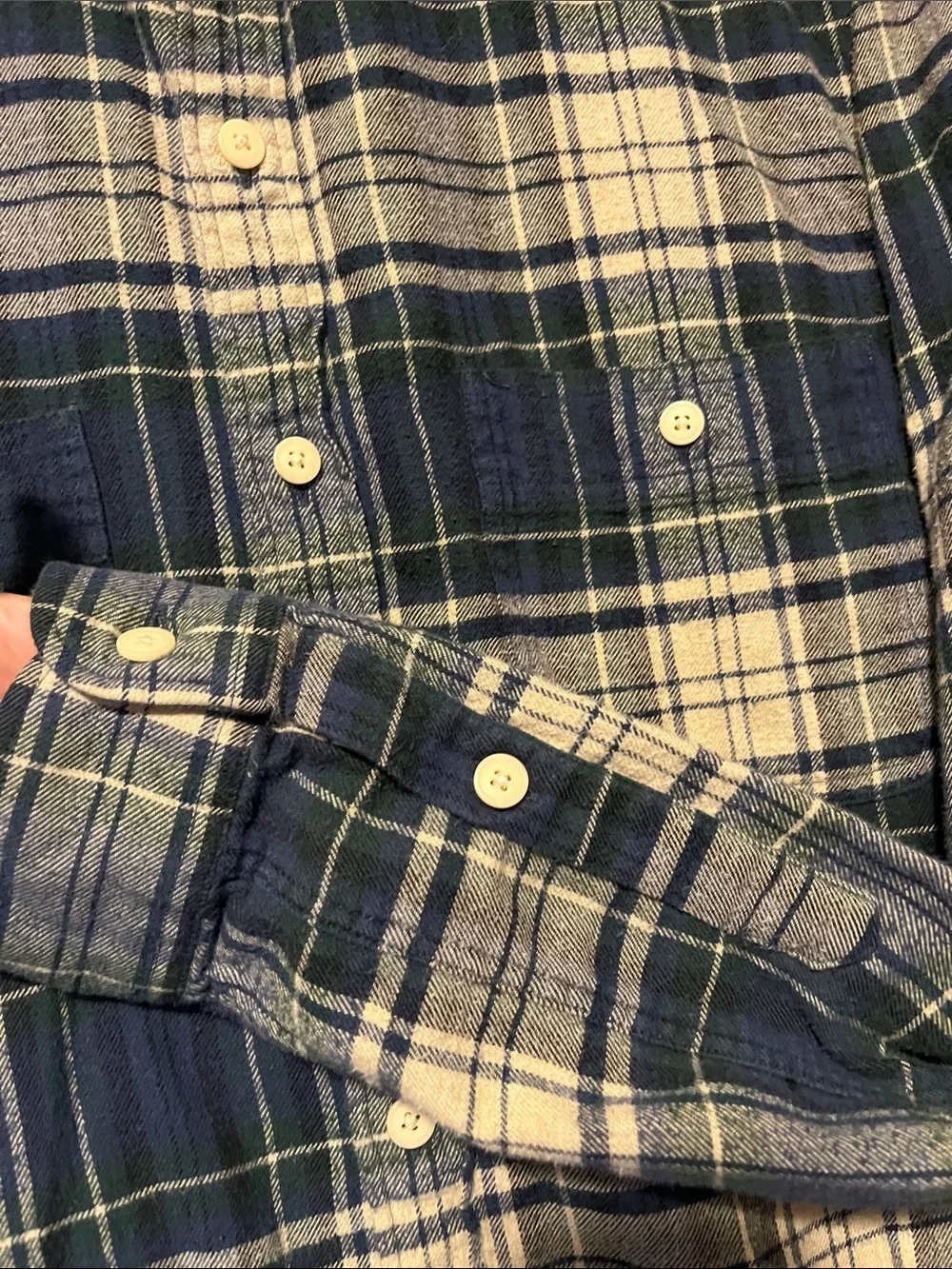 J. Crew Navy and White Plaid Casual Button-Down Shirt